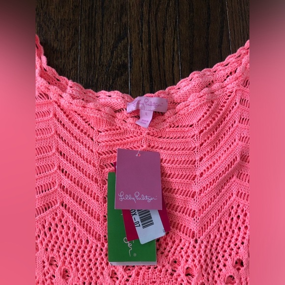 Lilly Pulitzer Women's L Adabelle Crocheted Sweater Dress in Yummy Melon - NWT! - Picture 4 of 9